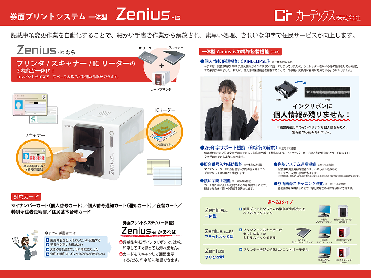 マイナンバーカード等、券面変更時における券面プリントシステム|カーデックス株式会社